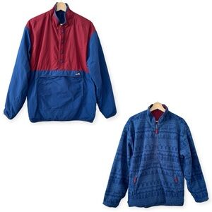 Chubbies Beach Club Nylon‎ Fleece Bear Deer Wolf Reversible Jacket Small